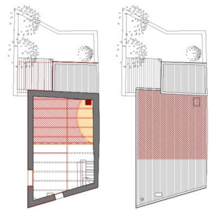 planol planta primera i coberta obra nova i enderroc