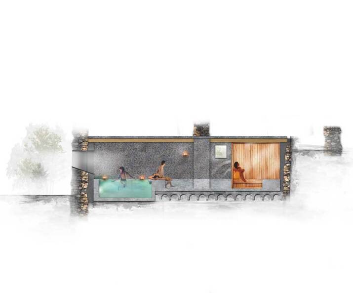 seccio fotomuntatge spa piscina i sauna