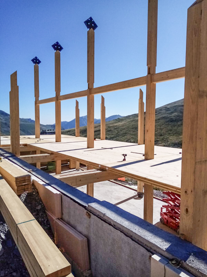 muntatge estructura de fusta prefabricada