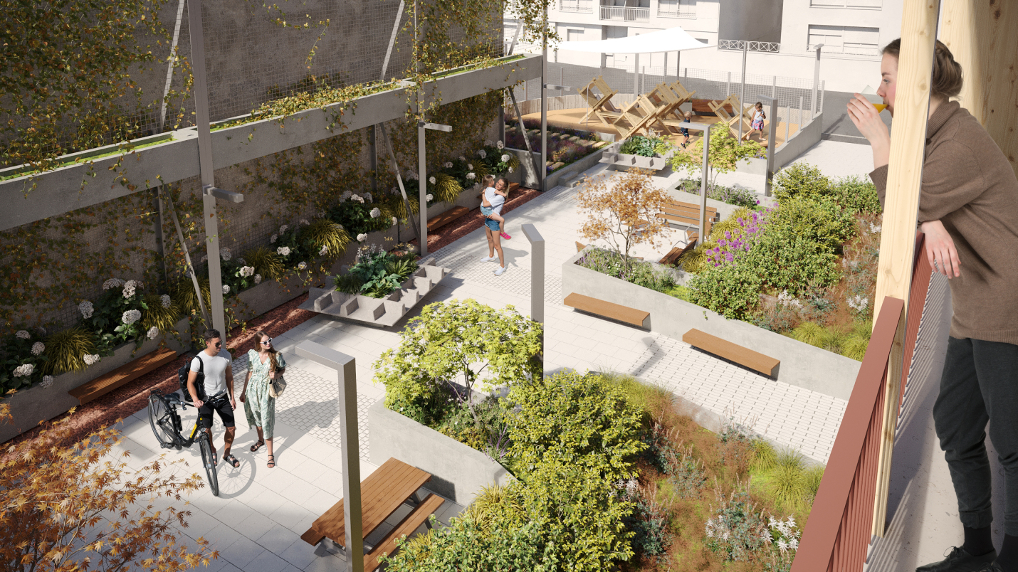 vista de la placa d acces un nou espai verd per al barri