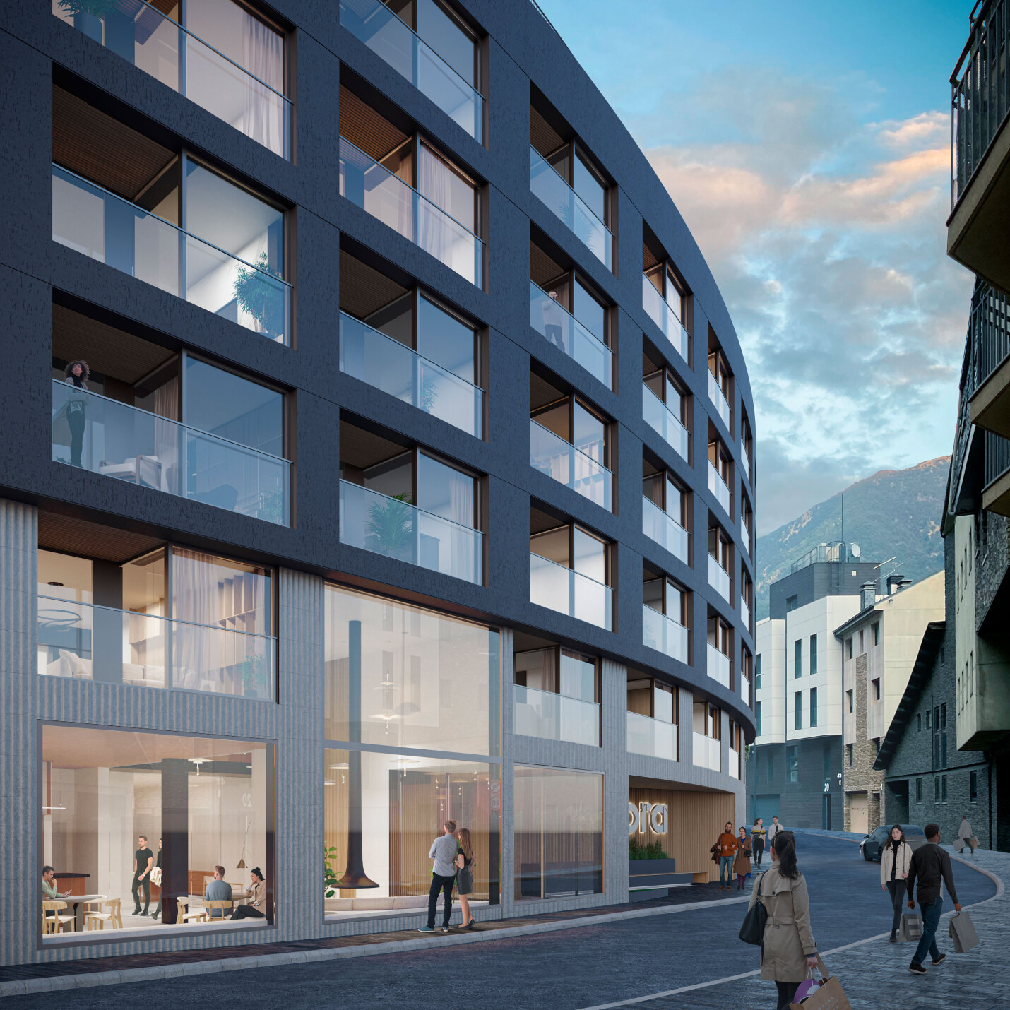 Render entrada edifici facana principa