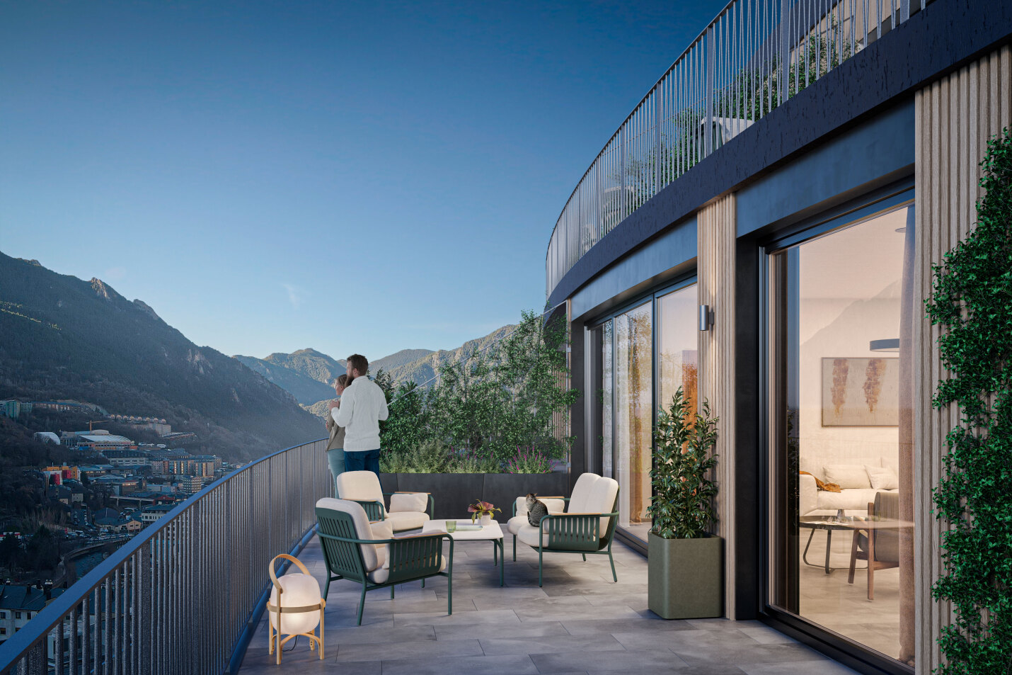 terrassa dels habitatges amb vistes cap al fons de vall