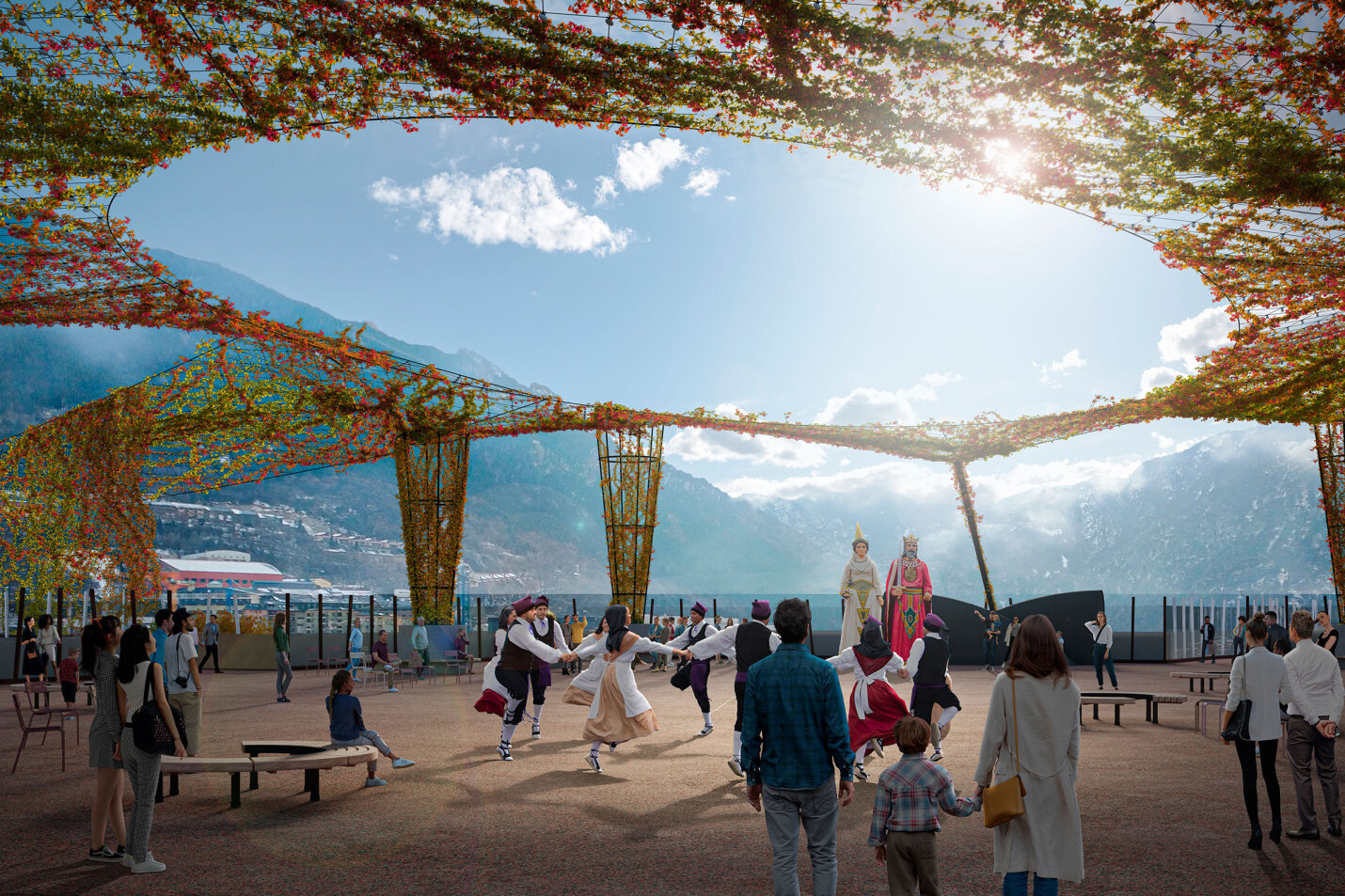 Envelat Verd a la Plaça del Poble | Un nou espai públic flexible i bioclimàtic